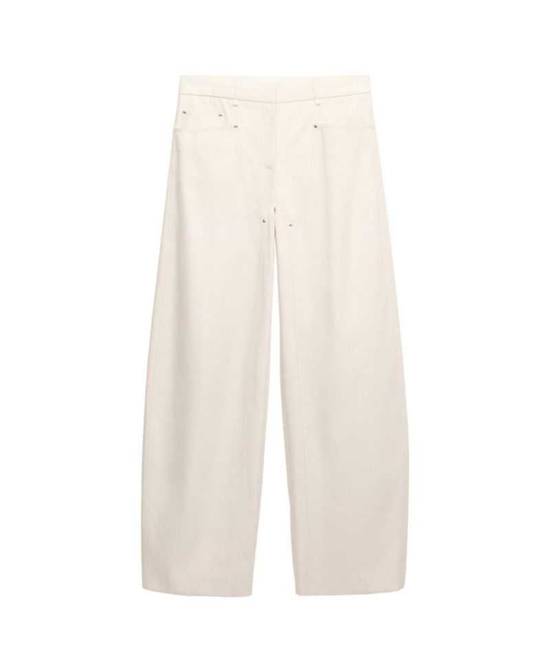 Women's Selection Mid-Rise Balloon Cotton-Blend Pants with Decorative Seams