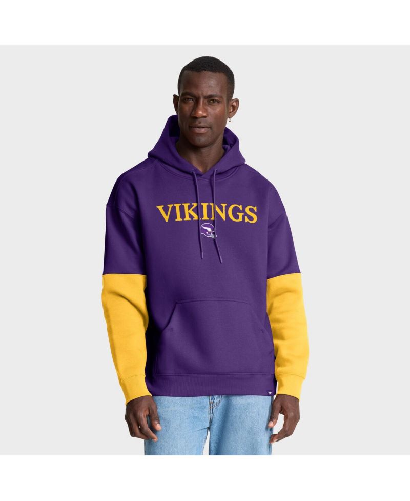 Men's Purple Minnesota Vikings Helmet Retro Pullover Hoodie