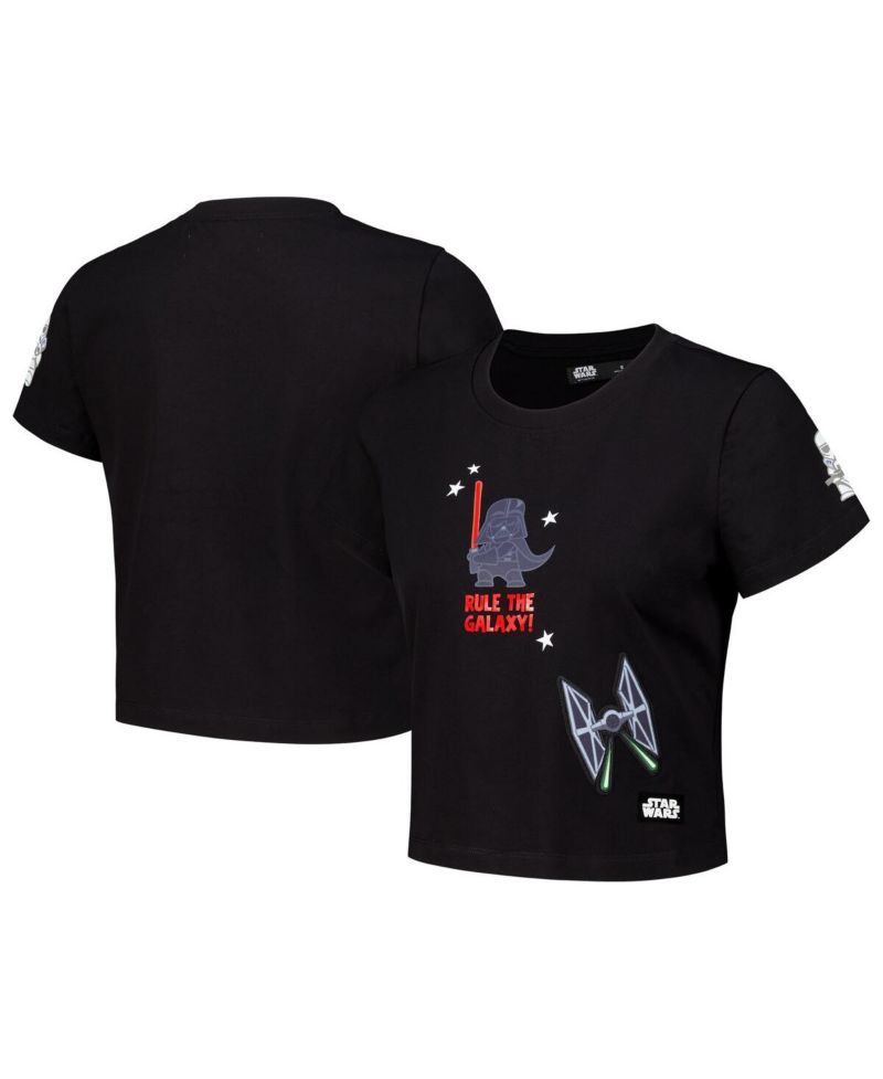 Women's Black Star Wars Babydoll Cropped T-Shirt