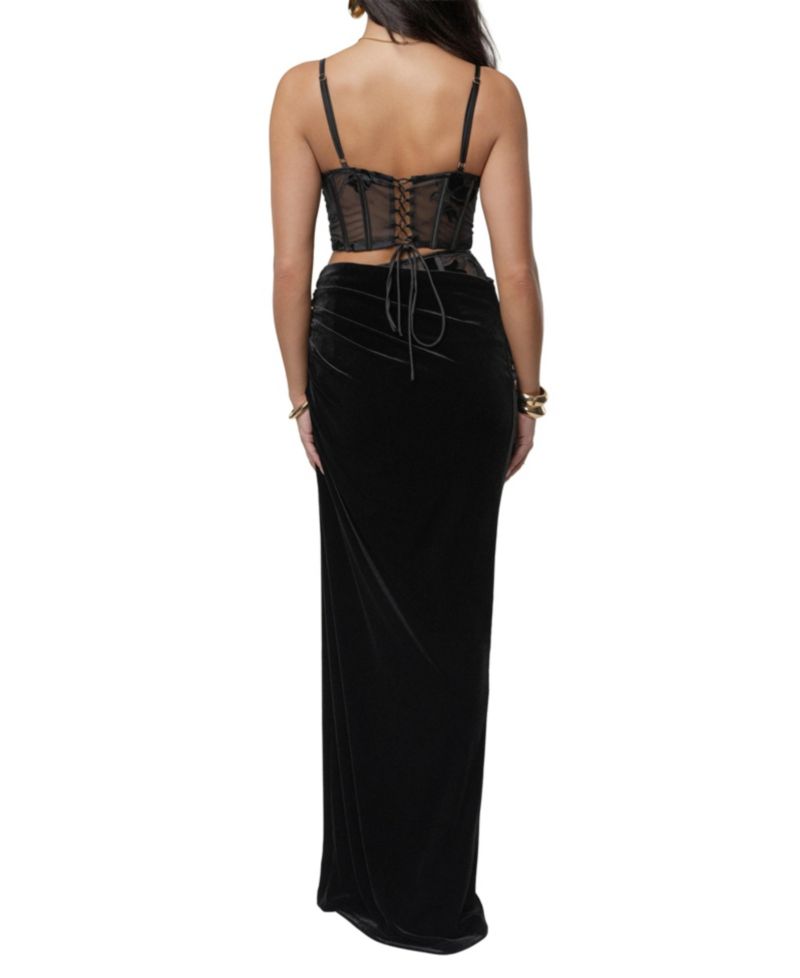 Women's Velvet And Lace Bustier