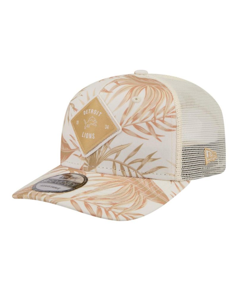 Men's Tan Detroit Lions Tonal Palm COOLERA 9SEVENTY Adjustable Trucker Hat