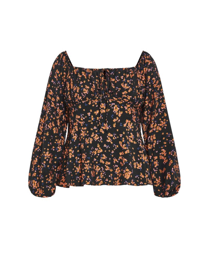 Plus Size Gigi Long Sleeve Daisy Print Top