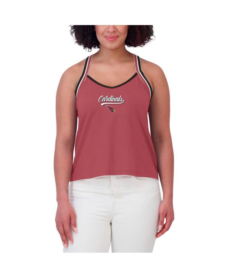 Women's Cardinal Arizona Cardinals Cross Strap Tri-Blend Tank Top