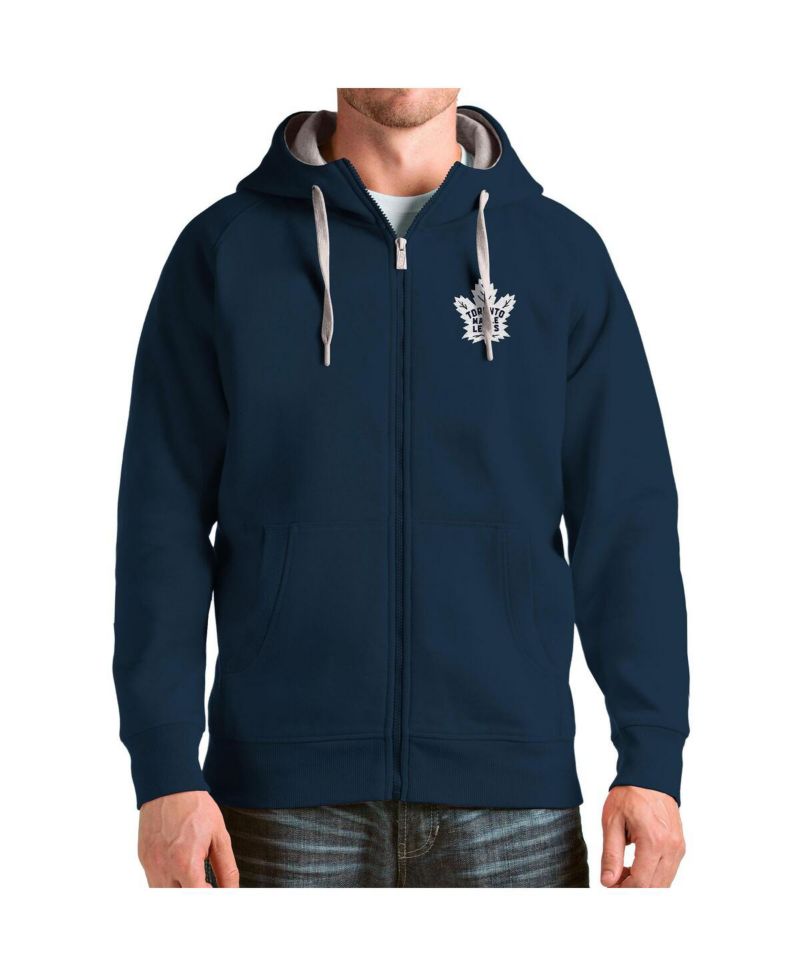 Men's Navy Toronto Maple Leafs Logo Victory Full-Zip Hoodie