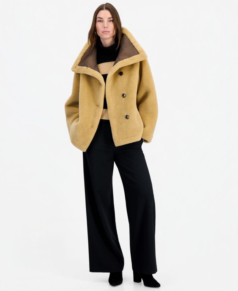 Women's Funnel-Neck Teddy Jacket, Created for Macy's