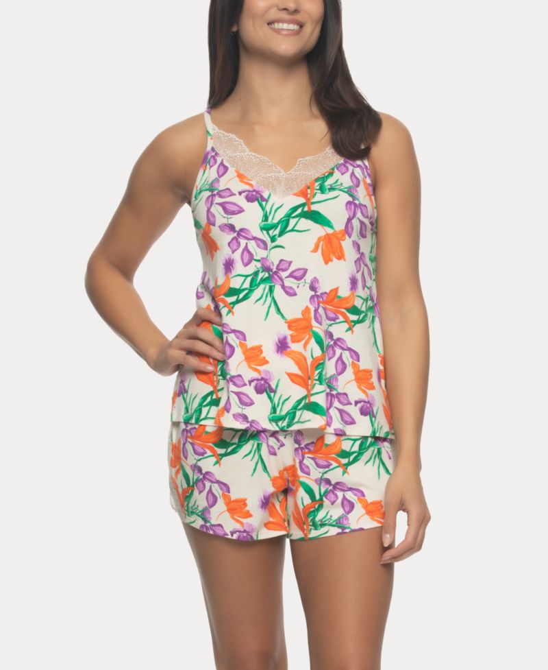 Women's Desiree Short Sleeve Pajama Camisole and Short Set