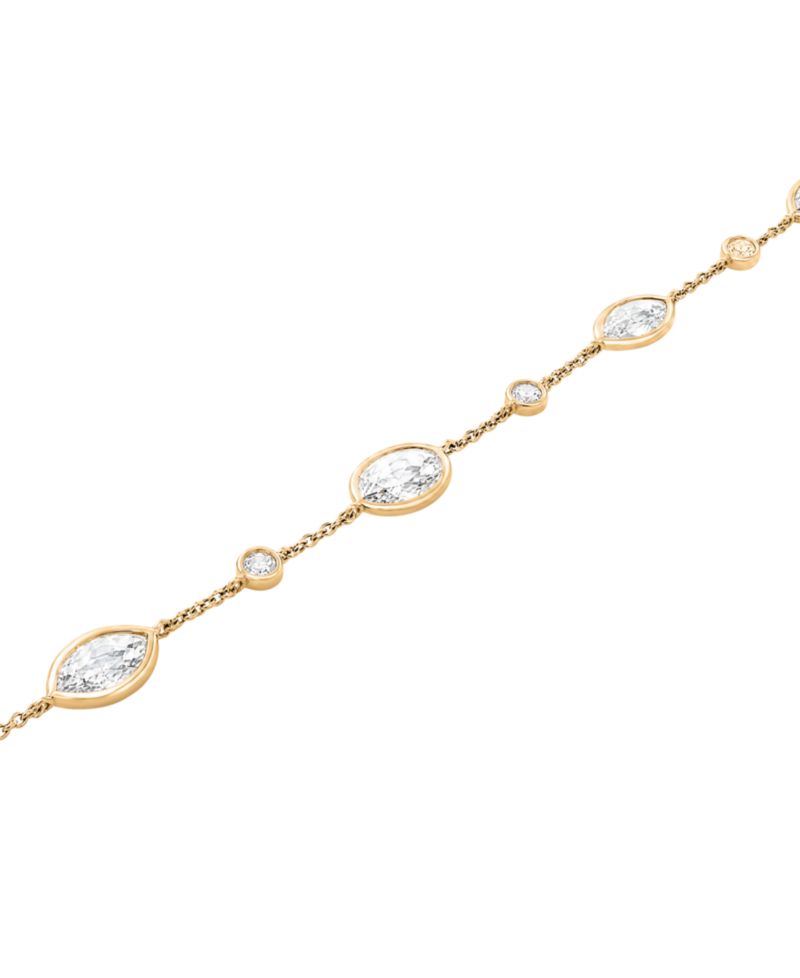 Lab-Grown White Sapphire (2-3/4 ct. t.w.) Bracelet in 14k Gold Over Sterling Silver