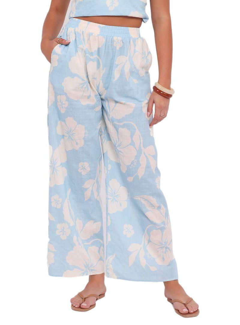 Women's Lourdes Wide Leg Pant - Blue Hibiscus