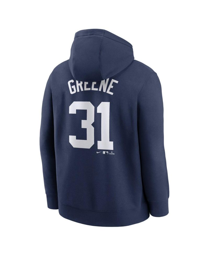 Men's Riley Greene Navy Detroit Tigers Player Name & Number Club Fleece Pullover Hoodie
