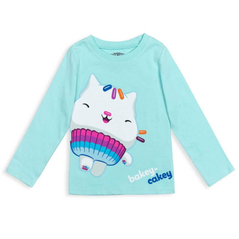 Little Girls Dreamworks Gabbys Dollhouse MerCat Cakey Cat Kitty Fairy Pandy Paws 2 Pack T-Shirts