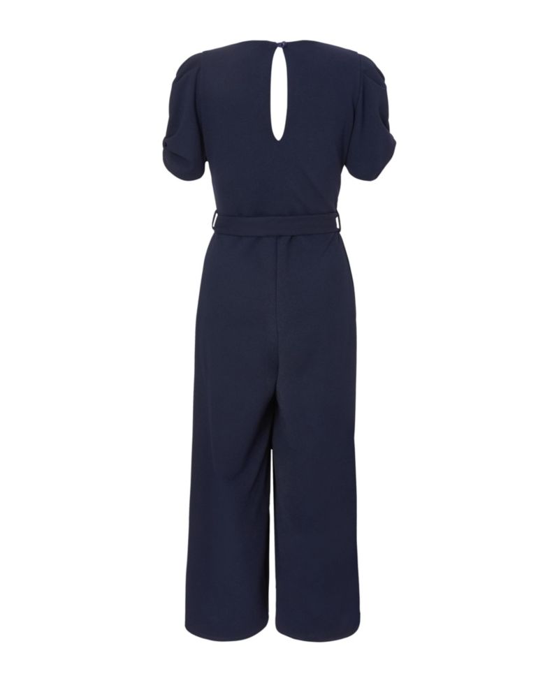 Women's Scuba Crepe Cap Sleeve Wrap Jumpsuit