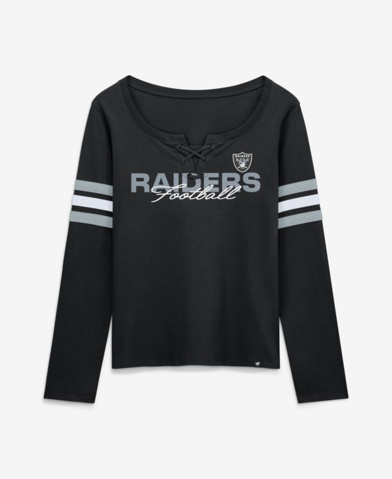 Women's Las Vegas Raiders Team First Coverage Scheme Long Sleeve Lace-up Neckline T-Shirt