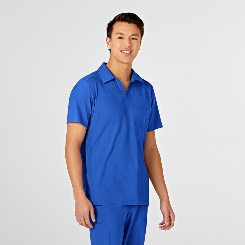 Men's W123 Collar Scrub Top