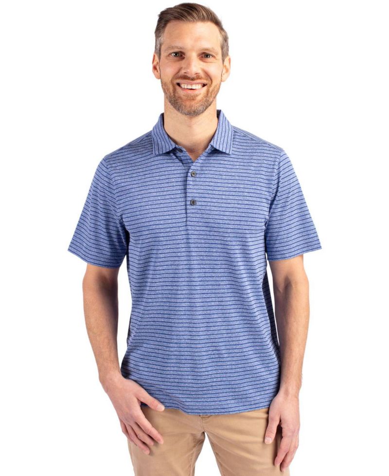 Men's Forge Eco Heather Stripe Stretch Recycled Polo Shirt