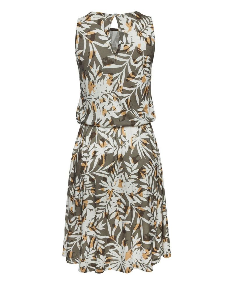 Women's High-Neck A-Line Elastic-Waist Short Dress