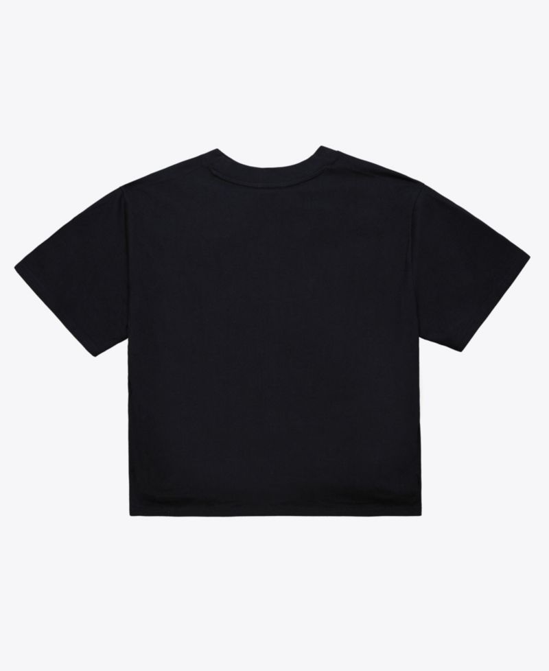 Women's Black New York Knicks Evergreen Cropped T-Shirt