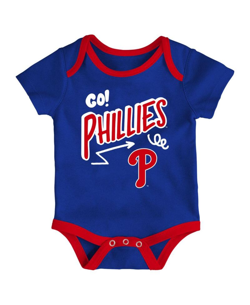 Baby Boys and Girls 3-Piece Philadelphia Phillies All Day Play Bodysuit Set