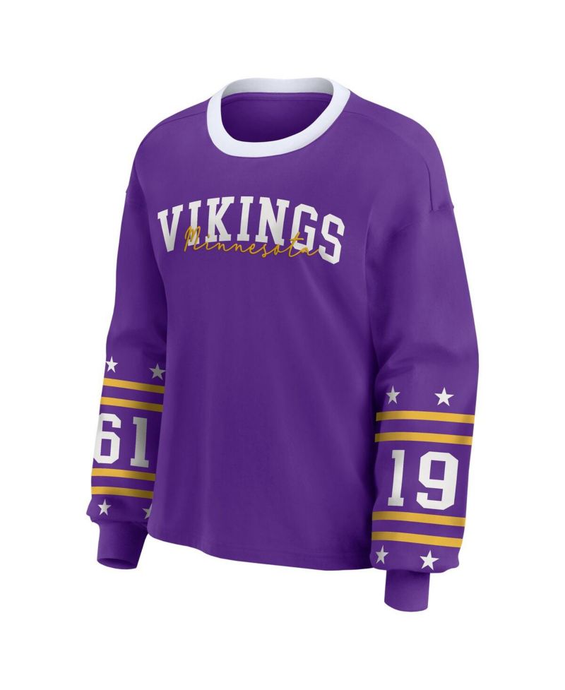 Women's Purple Minnesota Vikings Plus Size Sport Long-Sleeve T-Shirt