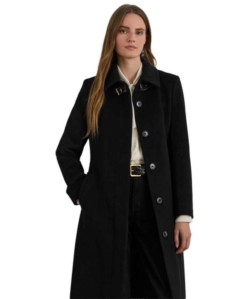 Women's Belted Single-Breasted Wool-Blend Coat