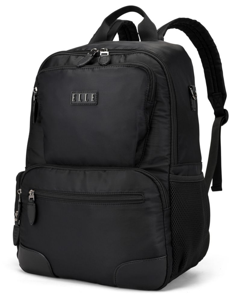 Voyage 17.5" Twill and Faux Leather Backpack