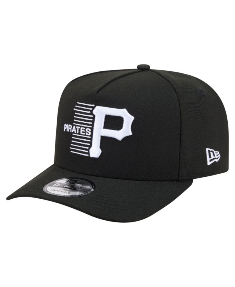 Men's Black Pittsburgh Pirates Motion A-Frame 9FIFTY Snapback Hat