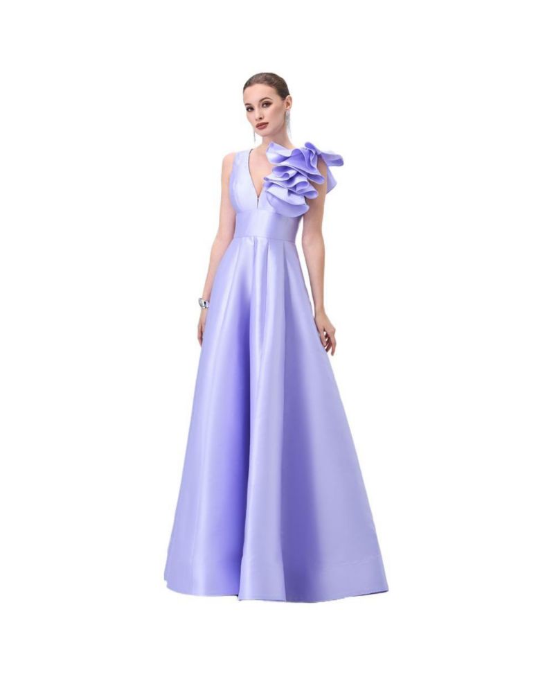 Women's Mirella V Neck Ruffle Gown