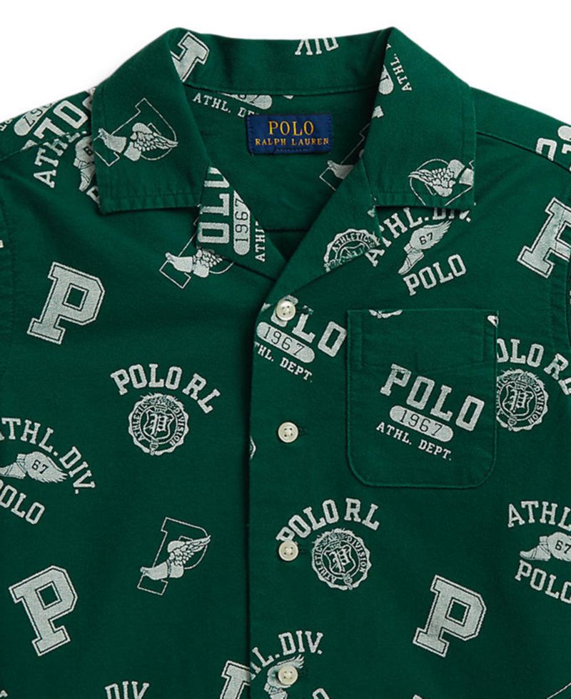 Boys' 2T-7 Print Cotton Oxford Shirt