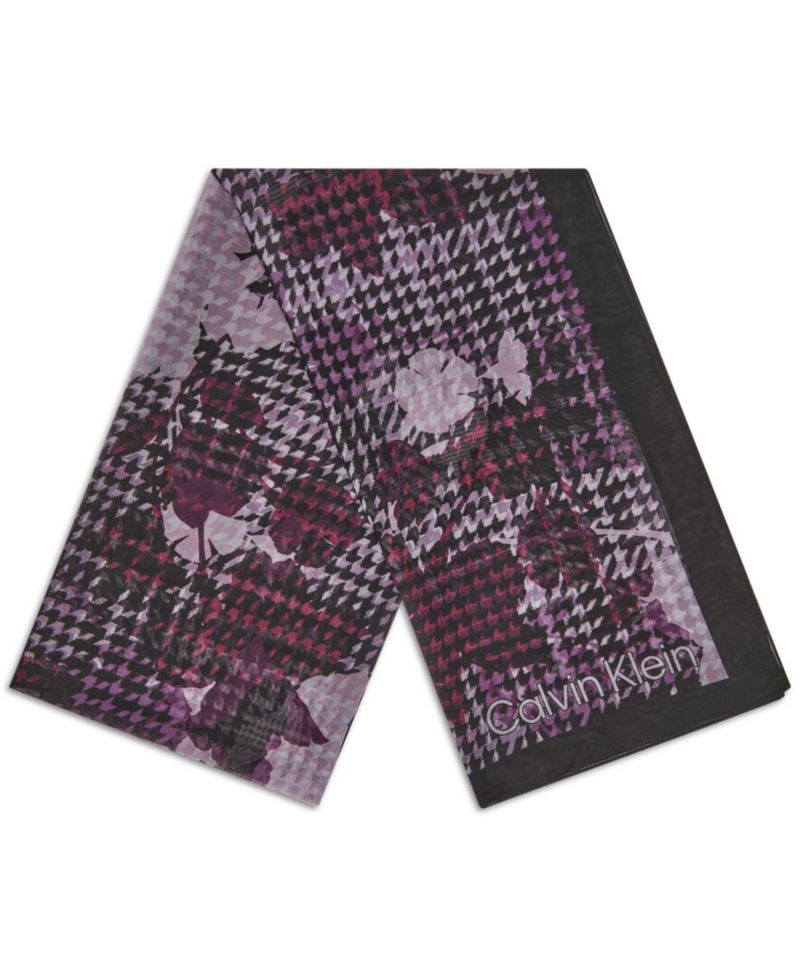 Women's Palm Leaf Chiffon Scarf
