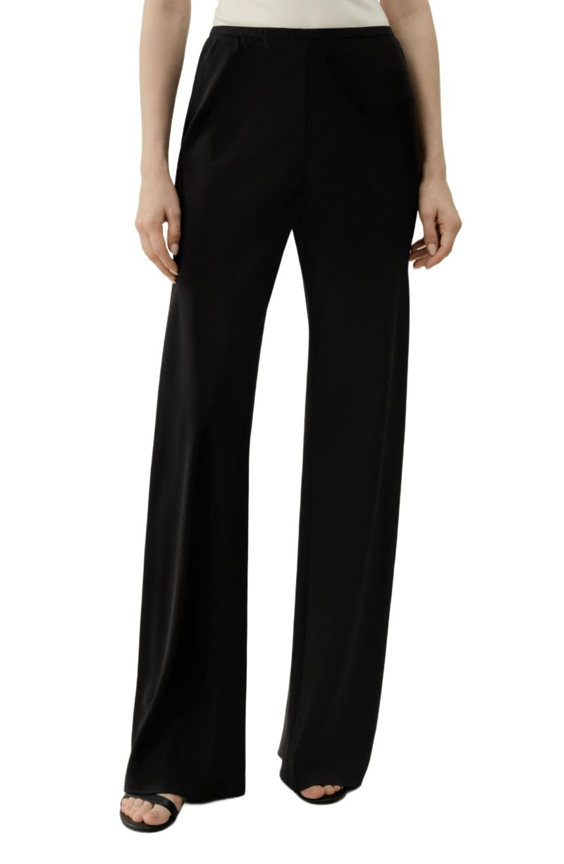 Women's Bias Cut Straight Leg Silk Pants