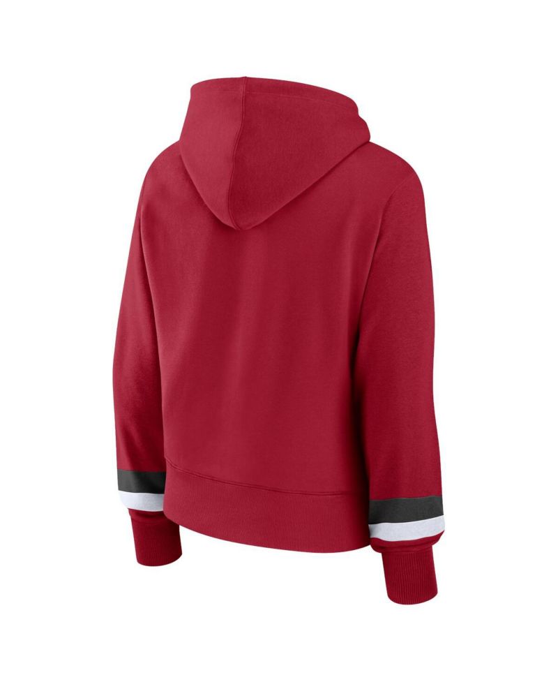 Women's Red Tampa Bay Buccaneers Over Under Pullover Hoodie