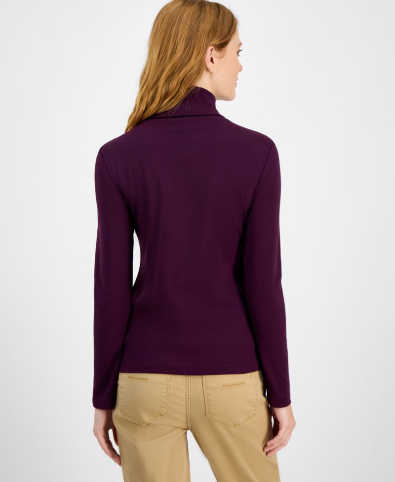 Women's Cotton Turtleneck Long-Sleeve T-Shirt