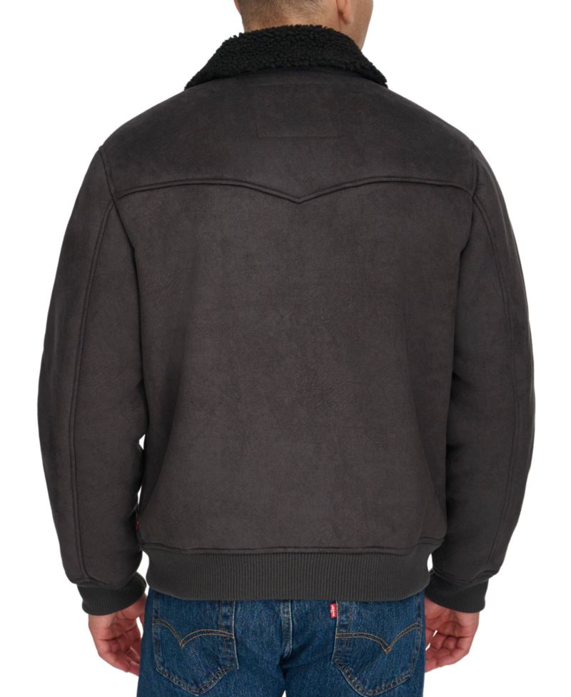 Men's Faux-Shearling Full-Zip Bomber Jacket