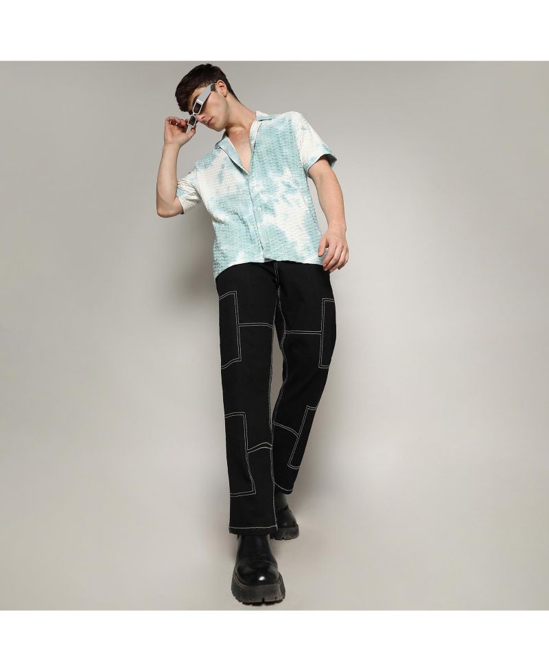 Men's Multicolour Tie-Dye Honeycomb Shirt