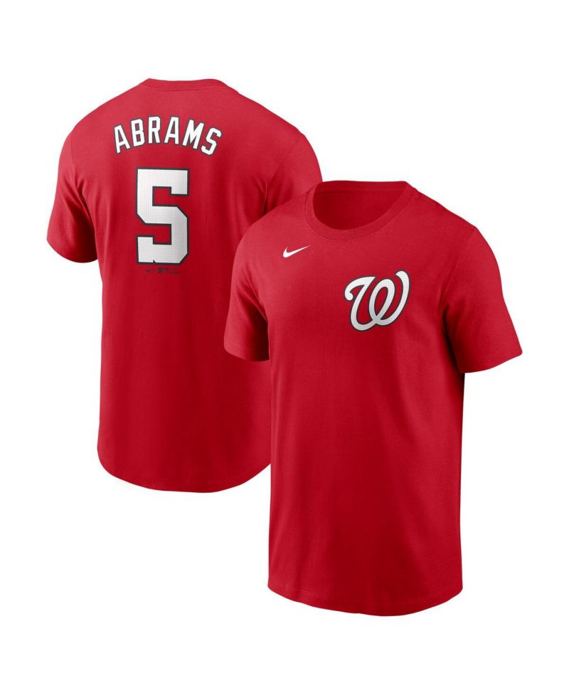 Men's CJ Abrams Red Washington Nationals Fuse Name & Number T-Shirt