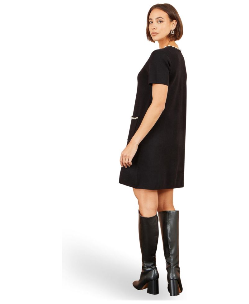 Women's Embellished Knit Short-Sleeve Dress