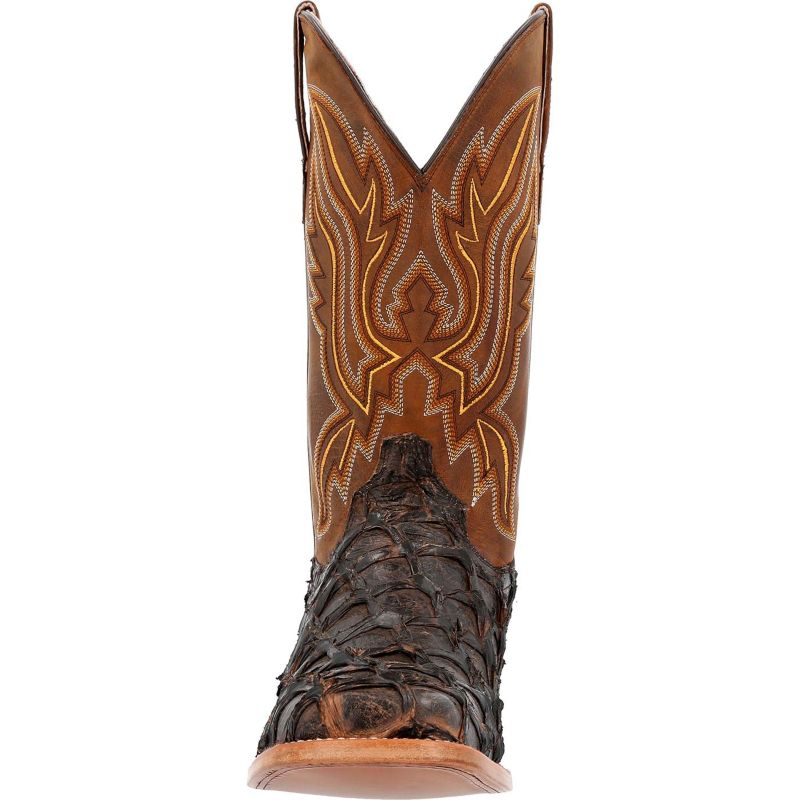 Men's Premium Exotics Dark Brown Pirarucu Western Boot