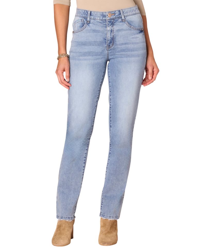 Petite High-Rise Straight-Leg Jeans