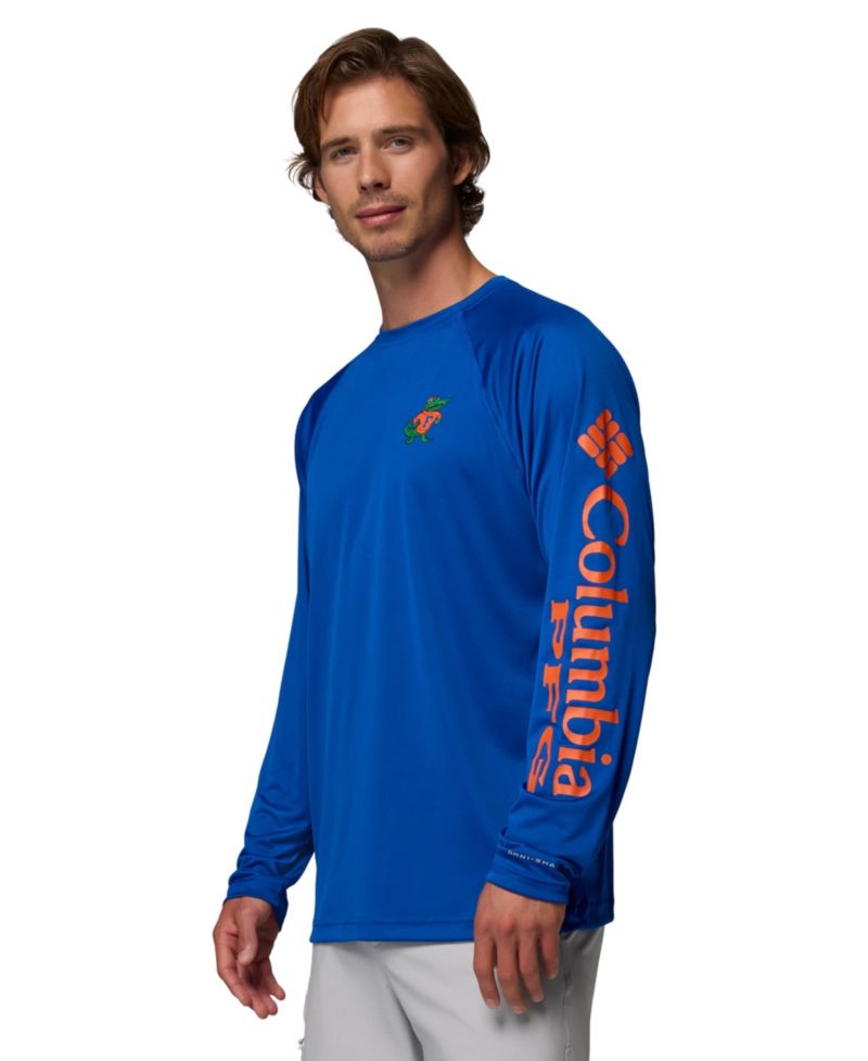 Men's Royal Florida Gators Terminal Tackle Omni-Shade Raglan Long Sleeve T-Shirt