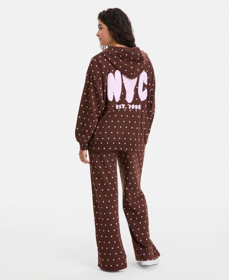 Juniors' Full-Zip Printed Hoodie