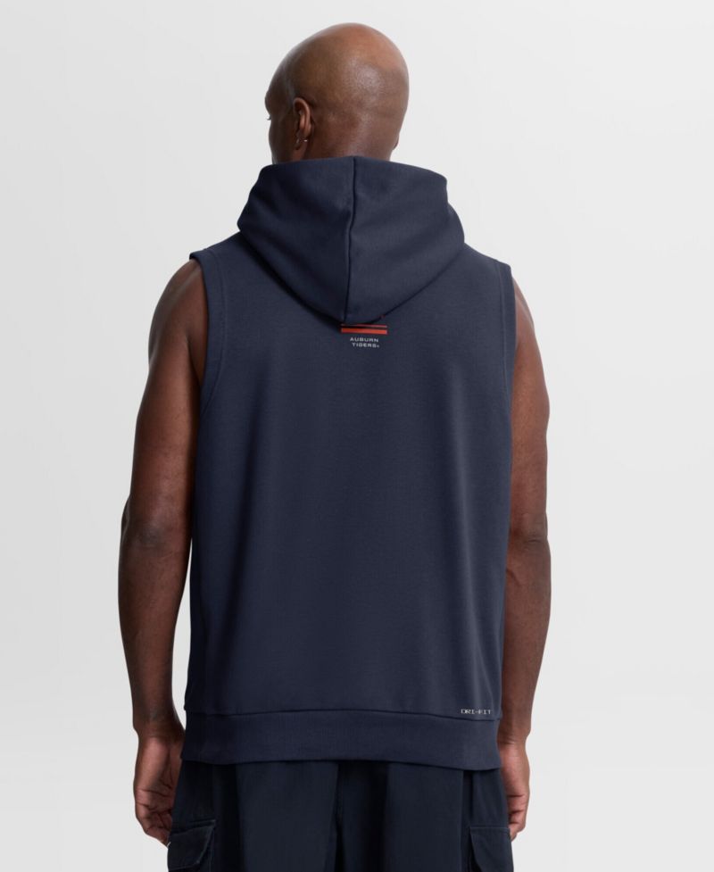 Men's Navy Auburn Tigers 2026 Sideline Sleeveless Dri-FIT Hoodie
