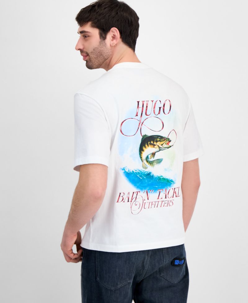 Hugo by Men's Fish Print T-Shirt