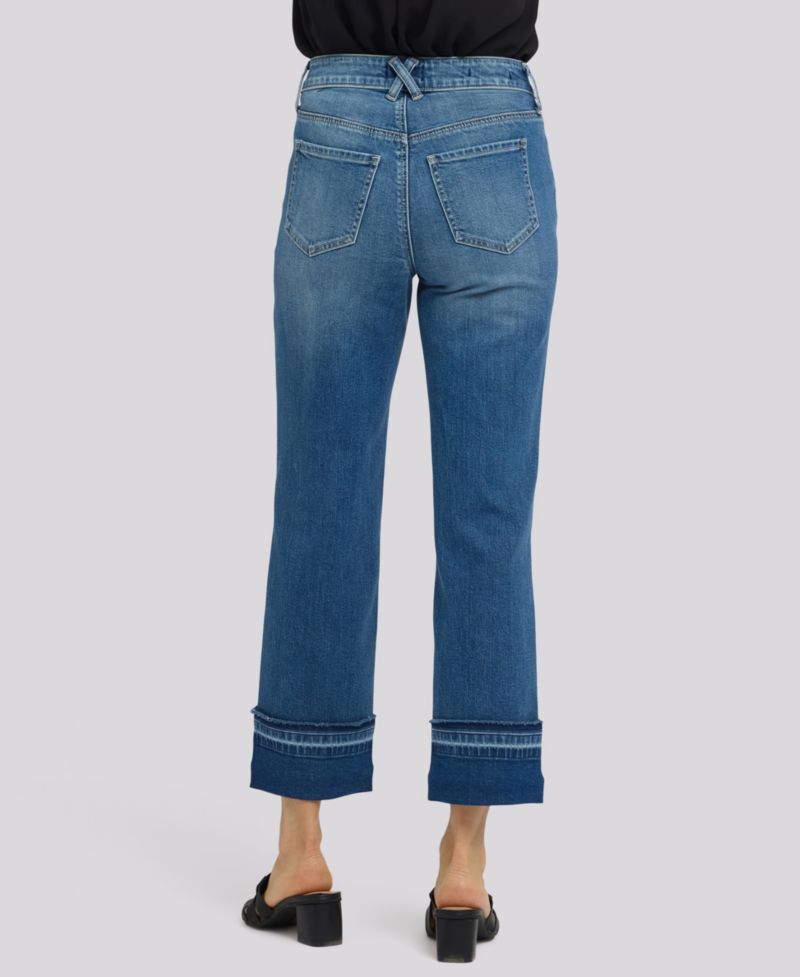 Petite Bailey Relaxed Straight Jeans with Hem Detail and Lift Tuck Technology