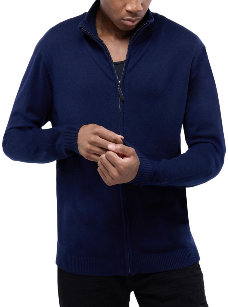 X RAY Men's Full Zip Mock Neck Sweater