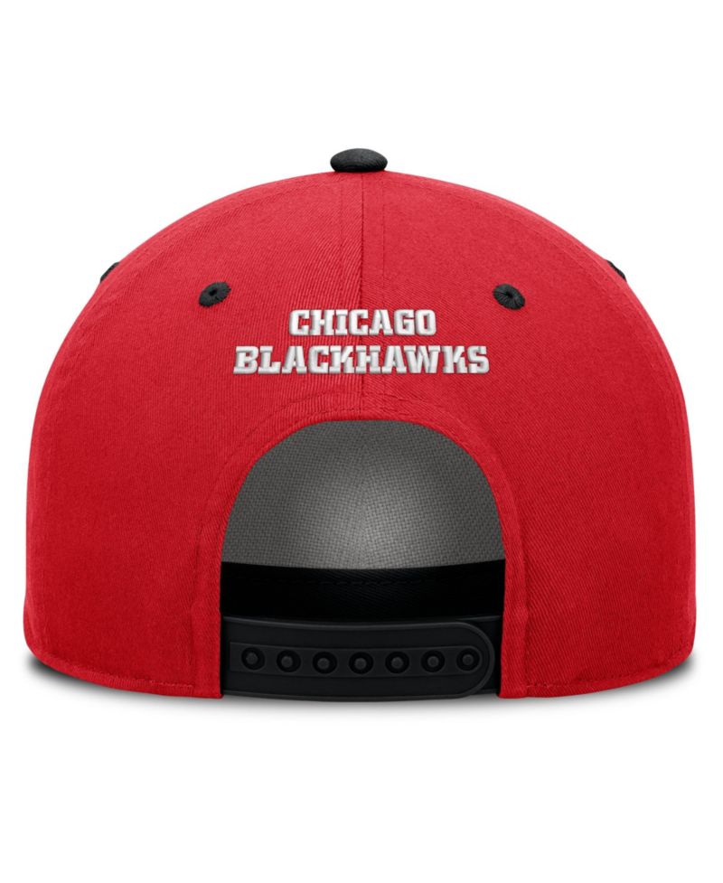 Men's Red/Black Chicago Blackhawks Fundamental Power Play A-Frame Adjustable Hat