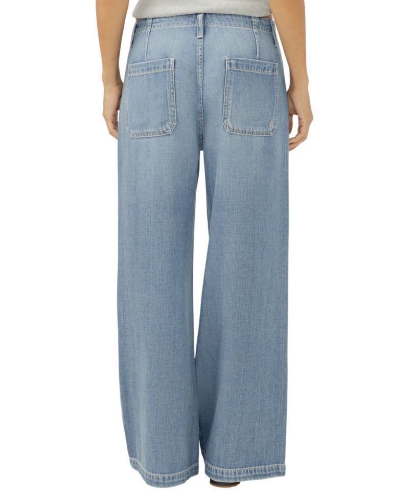 Women's Mid-Rise Wide-Leg Drawstring Ankle Jeans