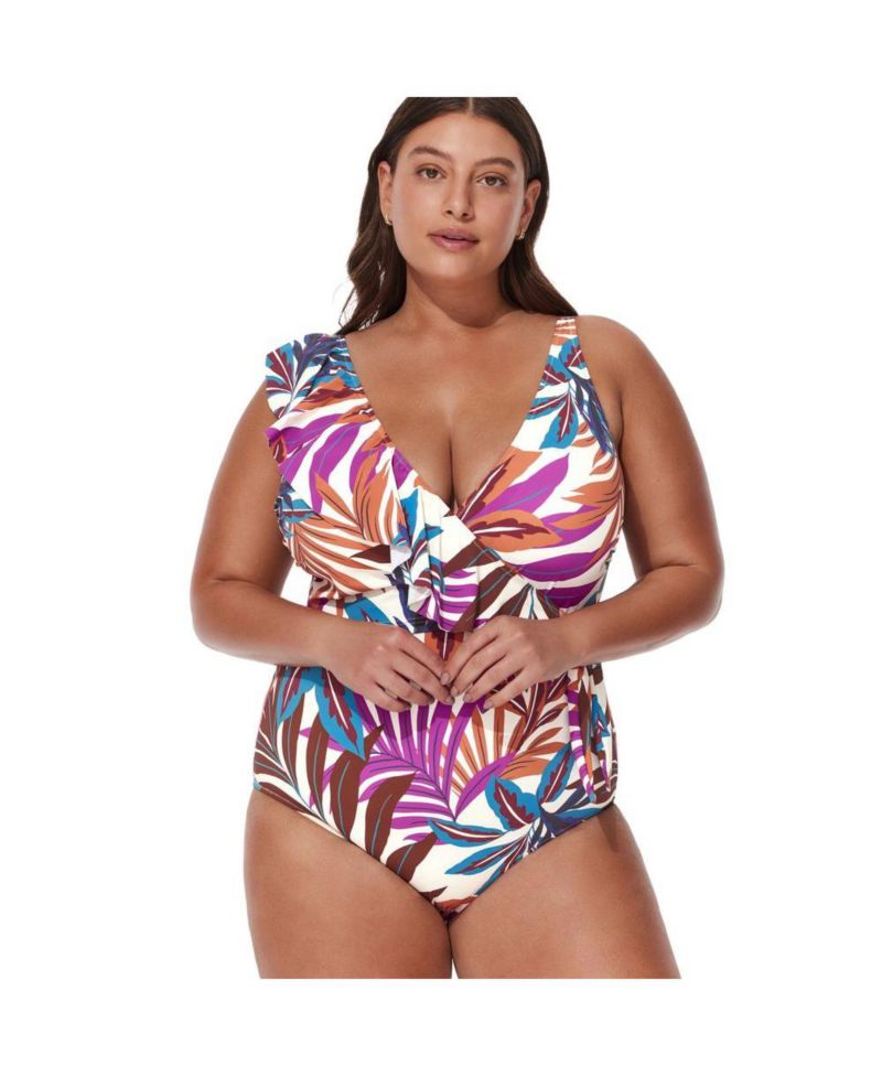 Women's V-Neck Surplice Ruffle One Piece