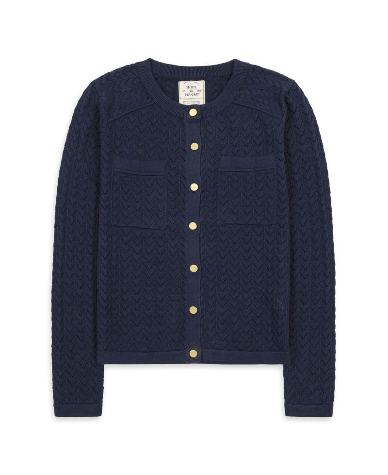 Women's Organic Cotton Pointelle Cardigan