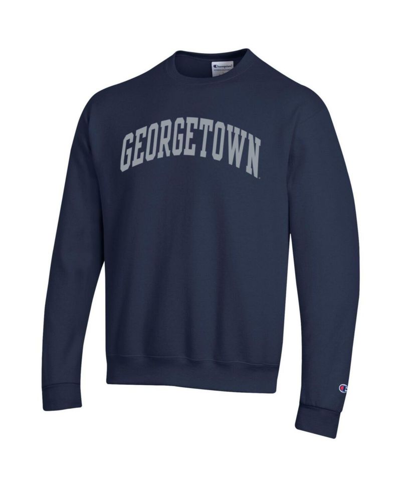 Men's Navy Georgetown Hoyas Basic Arch Fleece Pullover Sweatshirt