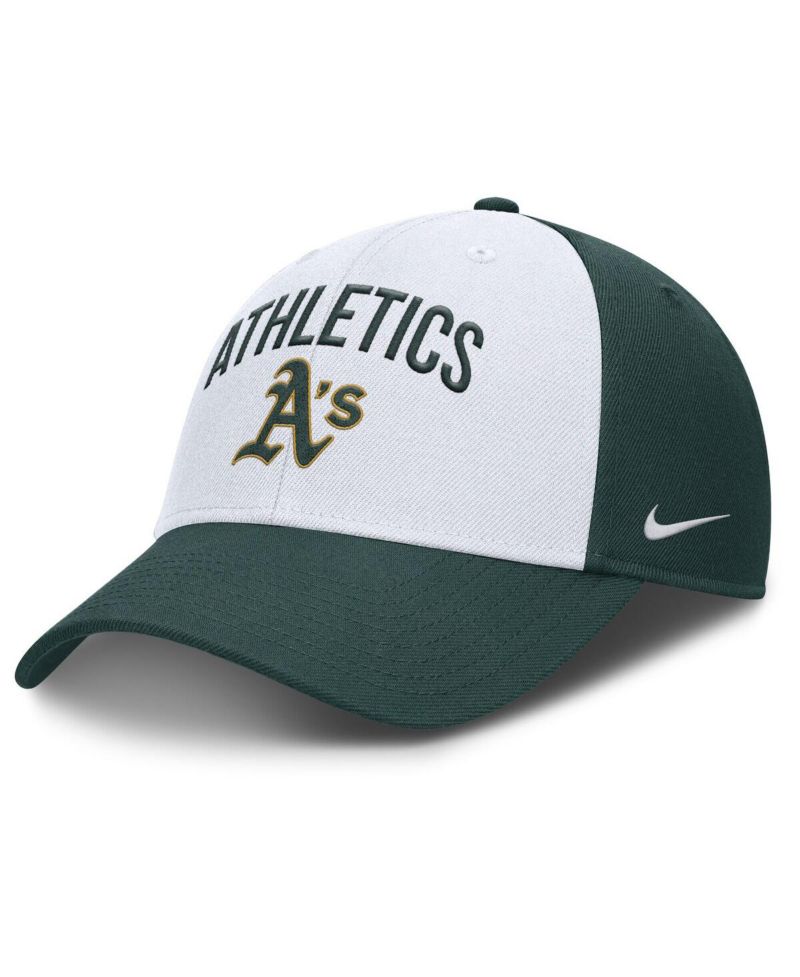 Men's White/Green Athletics Club Performance Adjustable Hat