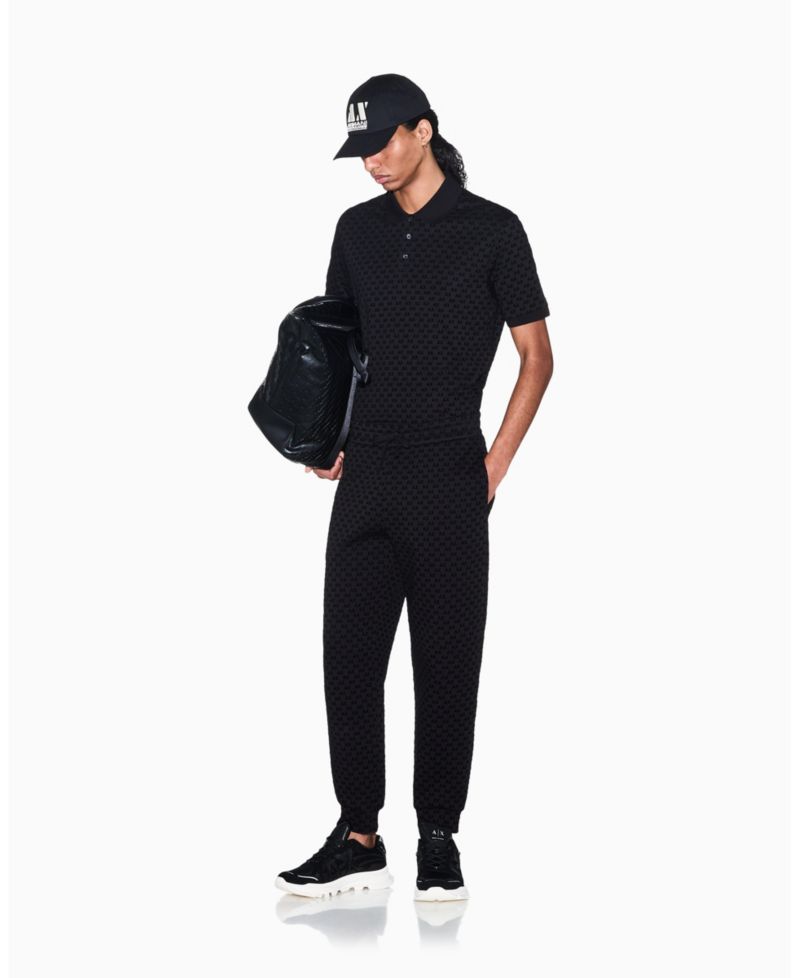 Men's Flocked All Over Logo Polo Shirt